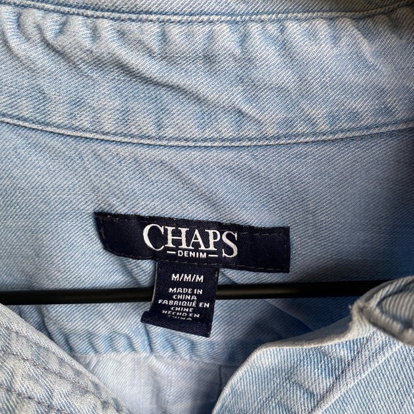Chaps Denim Long Sleeve Shirt Size Medium classic faded - Picture 5 of 6